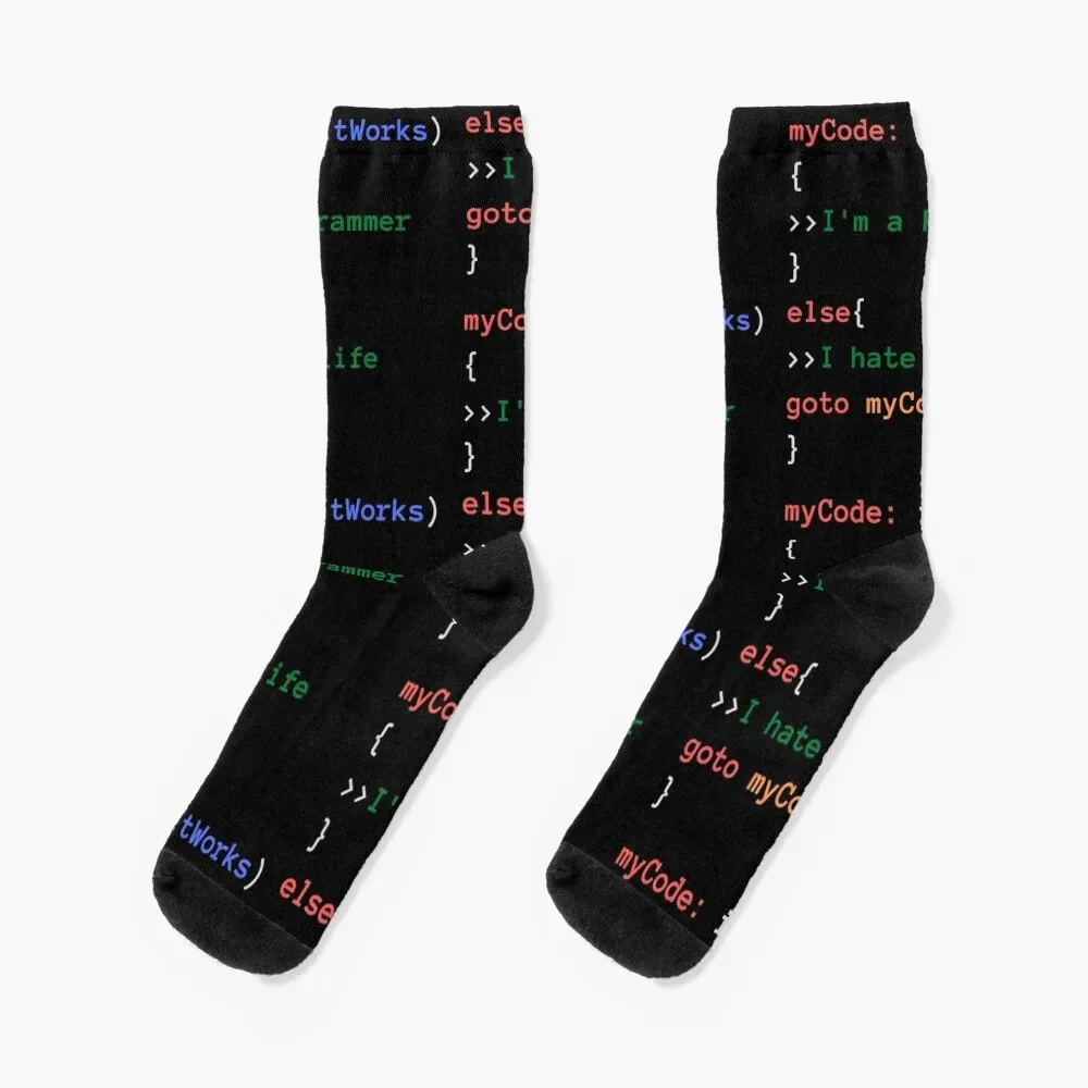 Programmer Designs Socks retro Running Socks Ladies Men's