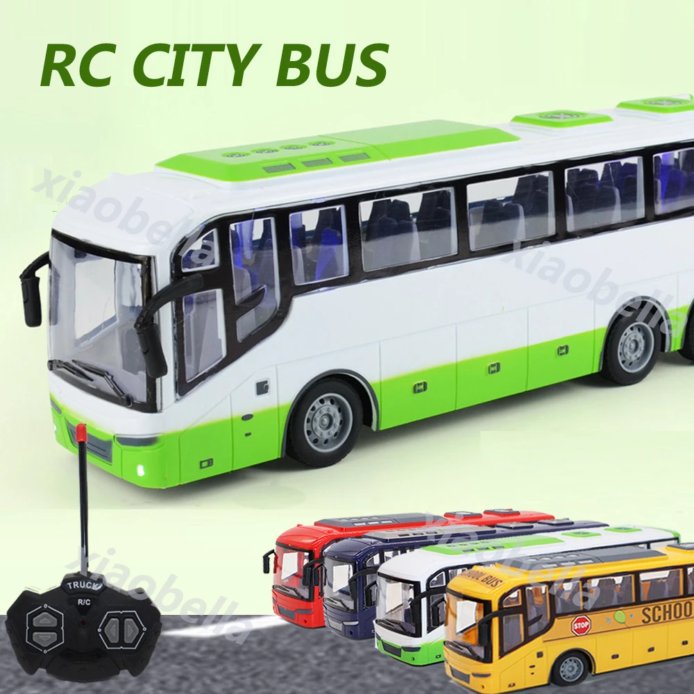 Rc Bus For Kids Inches Remote Control City Bus With Led Lights, Rc Car Vehicle With Realistic