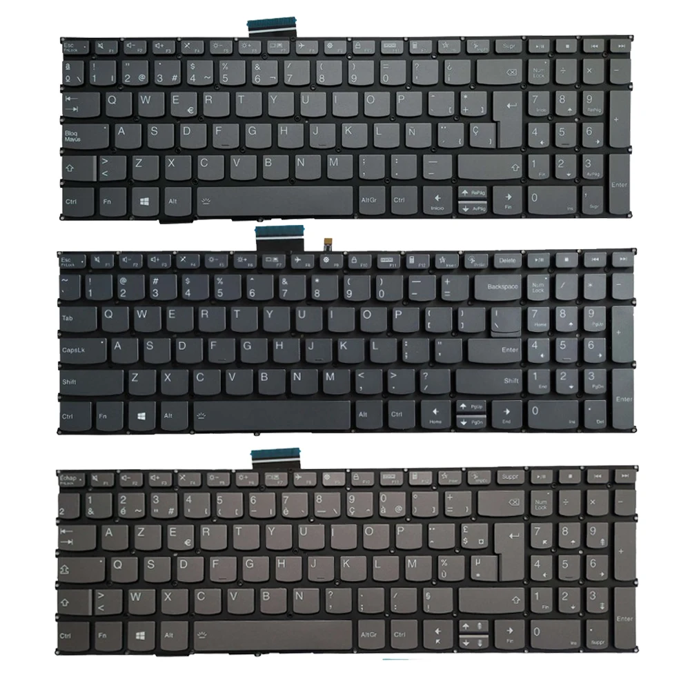 Teclado Retroiluminado para Lenovo Ideapad Espanhol Eua Latim Russo Francês Ideapad 315itl6 3-15ada6 3-15alc6 15iil05 15are05 15itl05 Novo