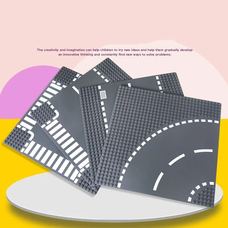 Bausteine Zubehör Boden 25.5*25,5 cm Stadt Straßen Straße Kompatibel Lego Kleine Partikel DIY kinder Spielzeug Kreative – Detail 1