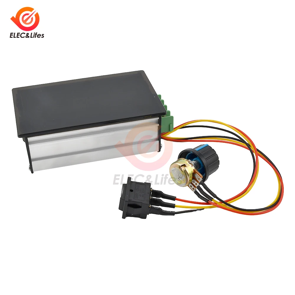 LCD Digital Display 0~ adjustable DC 6-60V 0-20A DC Motor Speed Controller Regulator PWM 6V 12V 24V 48V Forward Backward