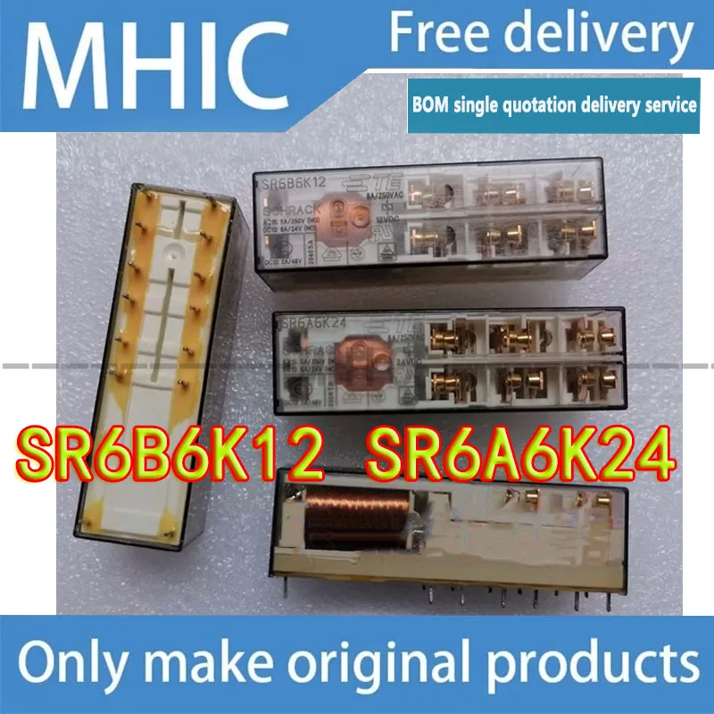 

1PCS/LOT postage free safety relay SR6B6K12-12VDC SR6A6K24 24VDC 14 pin