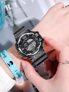 Крутые светящиеся мужские спортивные часы с силиконовым ремешком, военные наручные часы со светодиодным календарем, водонепроницаемые циф...