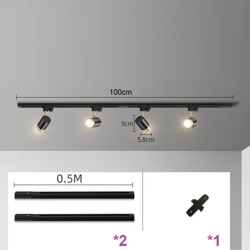 4 Bulbs Black