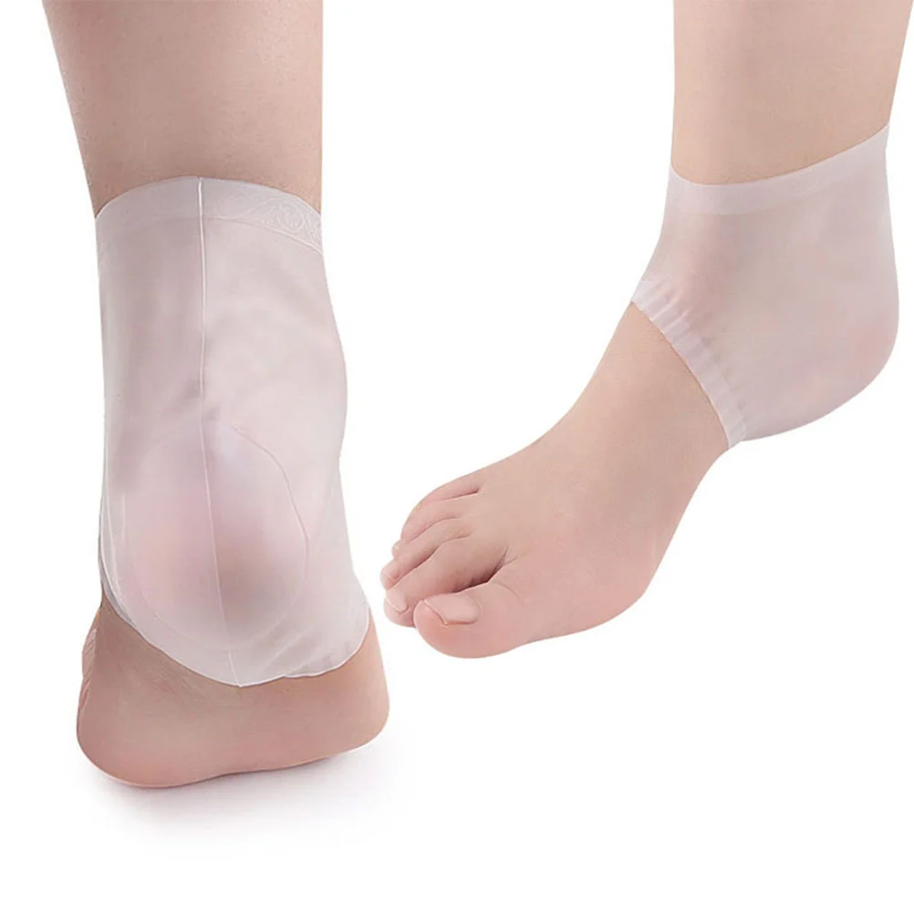 1 Pair Anti-slip Silicone Gel Feet Heel Socks Moisturizing Antichapping Socks Foot Care Protector 1 pair non slip swimming nose plugs comfortable reusable silicone nose protector durable waterproof swim nose clip surfing