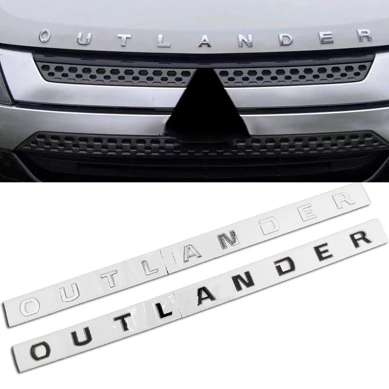 

Car 3D ABS Letters Logo Decals Styling Sticker For Mitsubishi OUTLANDER Car Front Head Hood Trunk Alphabet Emblem Badge Stickers