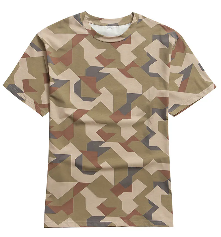 Swedish Camouflage T shirt Geometry Jungle Desert Tops Summer 2