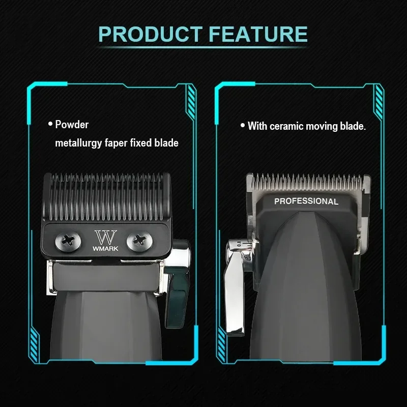 Description Picture 6 of itemNG-2038 WMARK Men's Professional Barber Shop Hair Salon Hair Clipper LCD Display Electric Trimmer 9000RPM High Speed with Apron