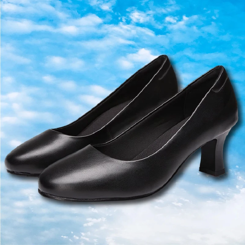6.0cm Comfort Genuine cow Leather Breathable Work Shoes For Flight Female Stewardess Air Crew Waiter Attendant  Trainmaner 3