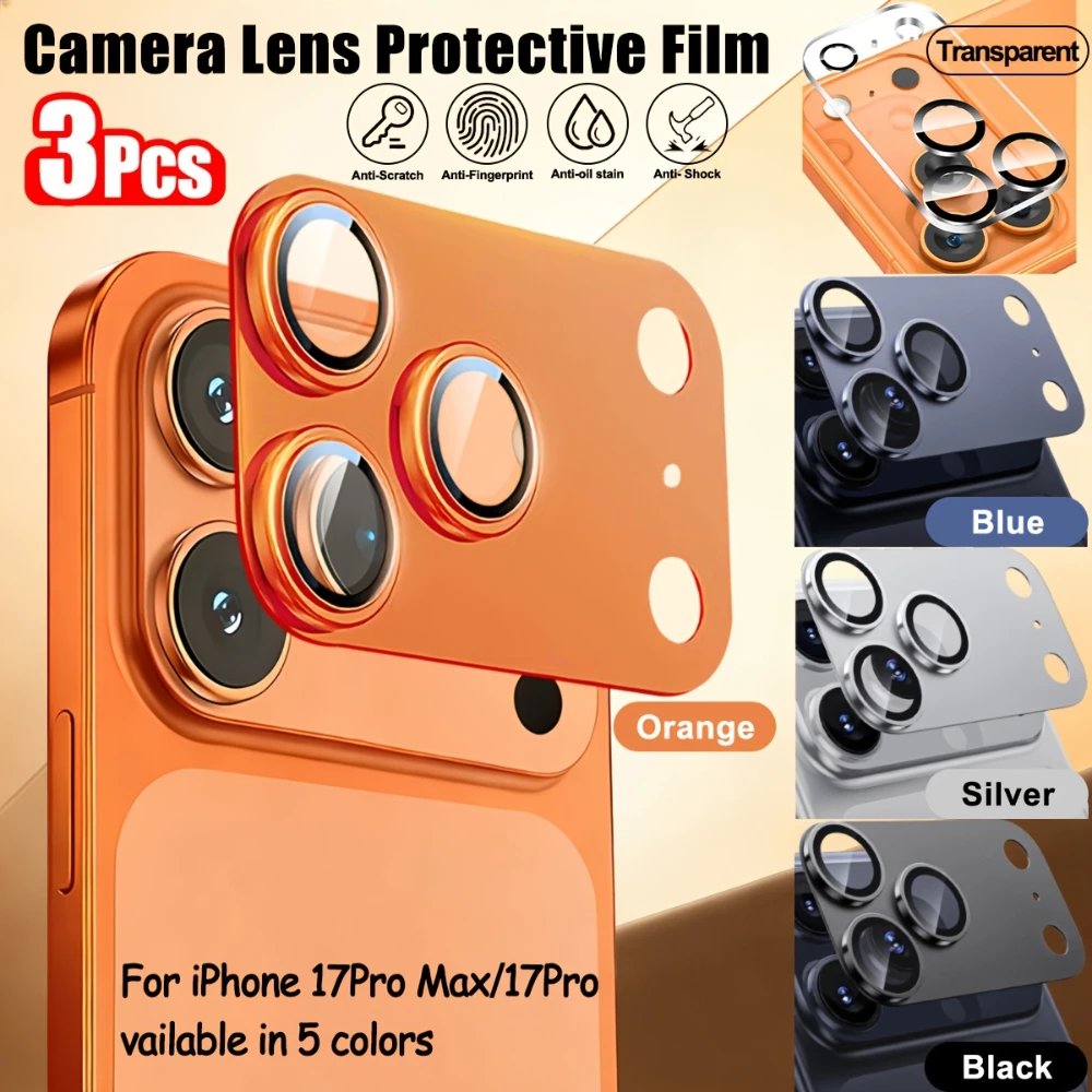 Premium Metal Tempered Glass Camera Protector with AR Function - 3 Pack