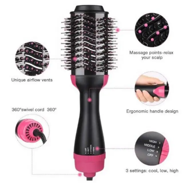 Hair Dryer Brush Electric Hot Comb Fast Heat Hair Straightener Multifunctional Curling Iron Brush Hair Styling Tools Blow Dryer 5