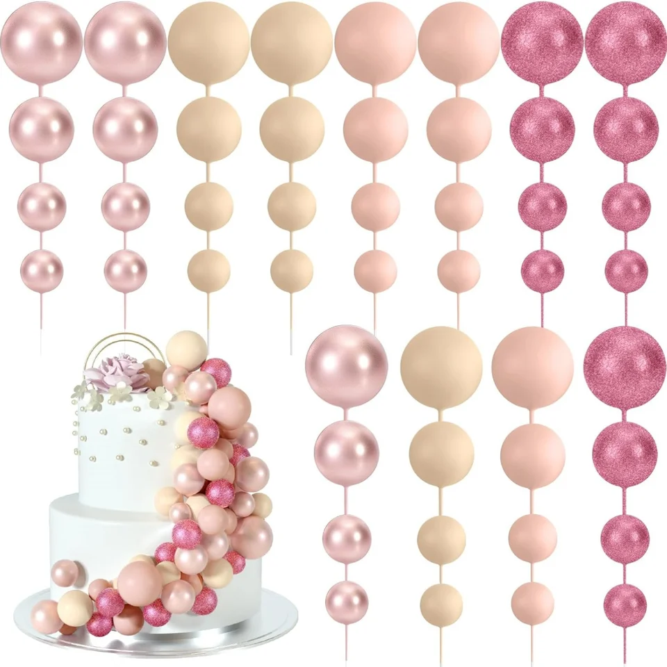 Palline decorative per torte, 20 pezzi, per feste di compleanno