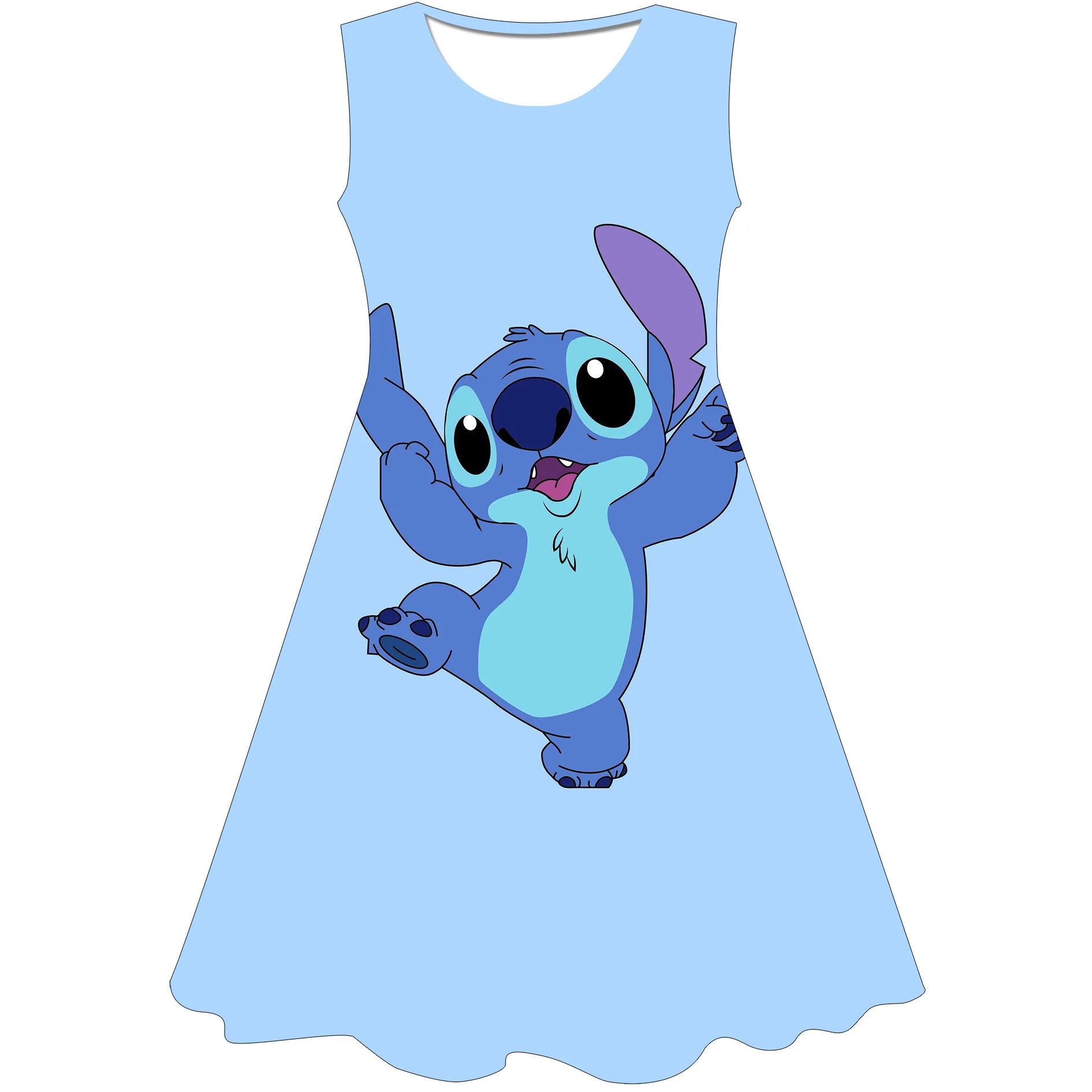 Robe de princesse Disney Stitch pour filles, vêtements pour enfants, robe  de créateur pour enfants, bébé, doux, nouveau, été - AliExpress