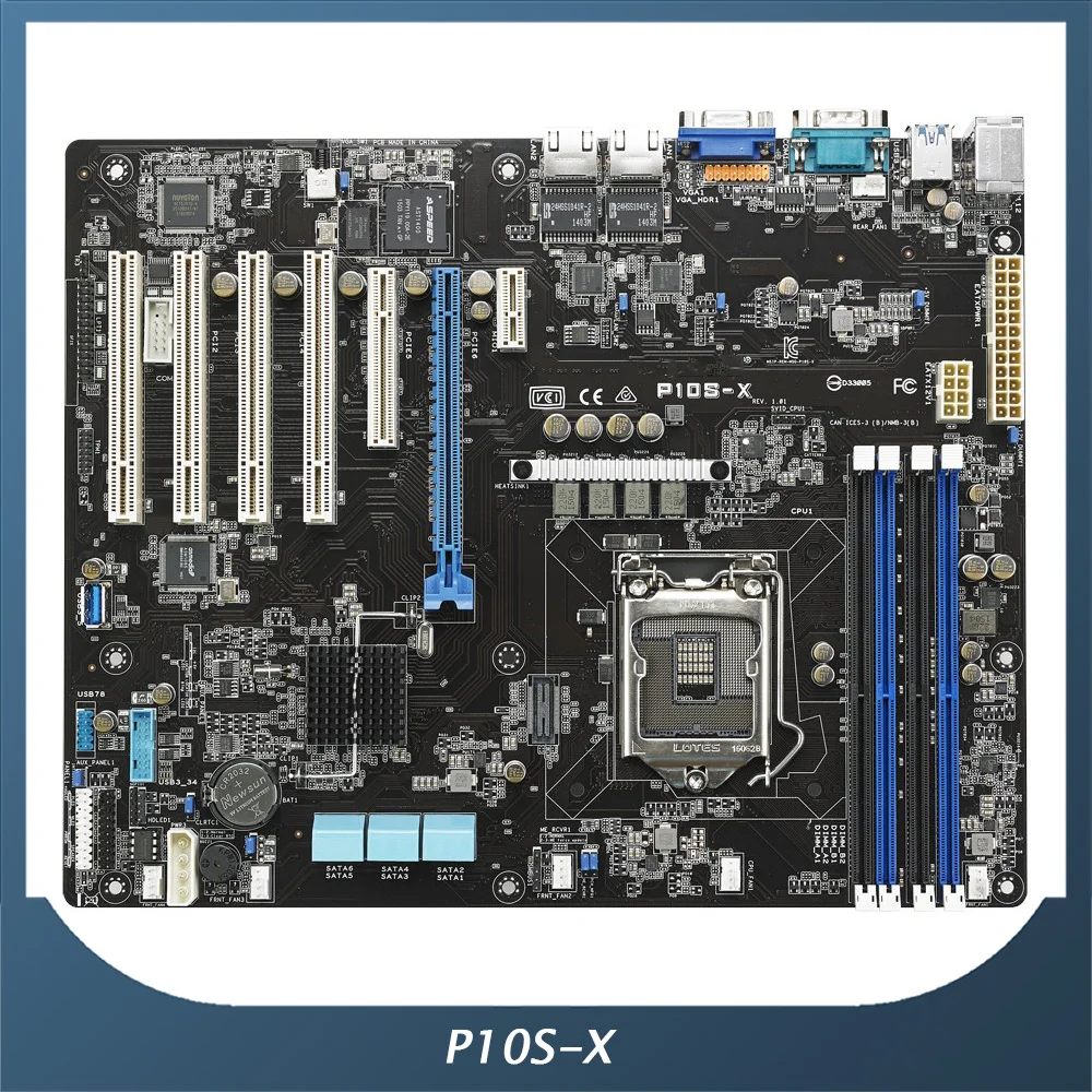 P10S-X Server Motherboard For ASUS 1151 1200 DDR4 6*SATA 3 Support E3-1200 V5 V6 High Quality 3 P10S-X Server Motherboard For ASUS 1151 1200 DDR4 6*SATA 3 Support E3-1200 V5 V6 High Quality