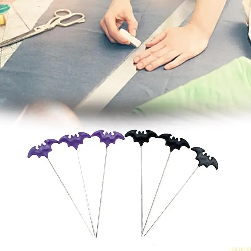 50/100pcs 자수 패치 워크 핀 액세서리 할로윈 박쥐 봉제 바늘 DIY