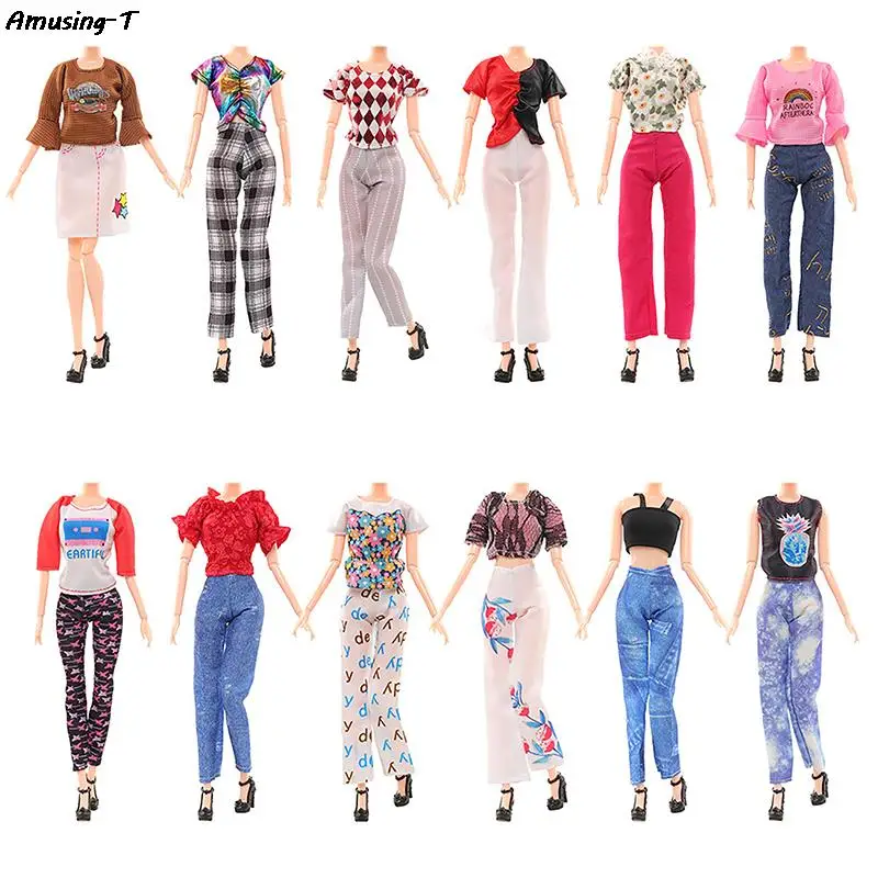 

1Set Miniature Doll Dress / Short Skirt / Blouse Summer Wear Clothing For 30cm Dolls Fashion Clothes Dollhouse doll dressing