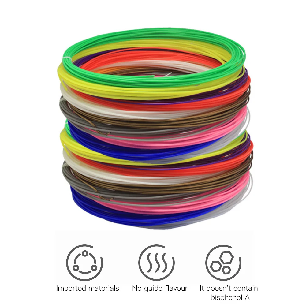 5m ABS High Temperature 3D Printer Smoothly Filament Refill 1.75mm Printing Pen Consumables For 3D Printer Parts 10 Colors