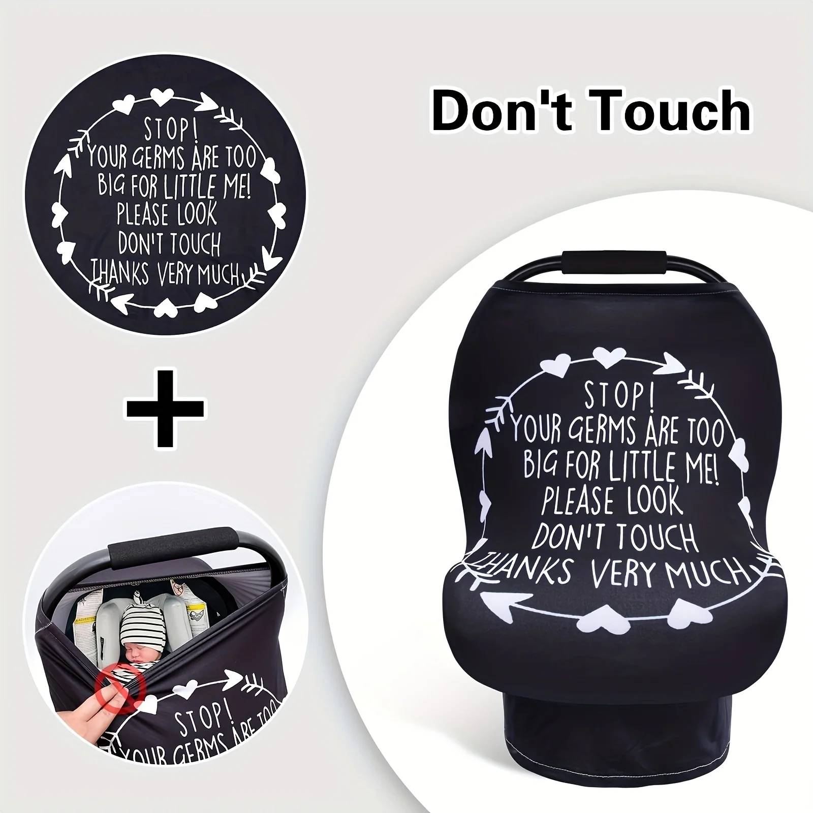 Stretchy Nursing Cover for Breastfeeding Moms-Soft and Breathable Infant Carseat Canopy, Shopping Cart and High Chair Cover