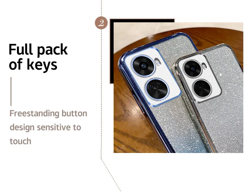 Luxury Electroplated Glitter Soft Bumper Clear Back Cover