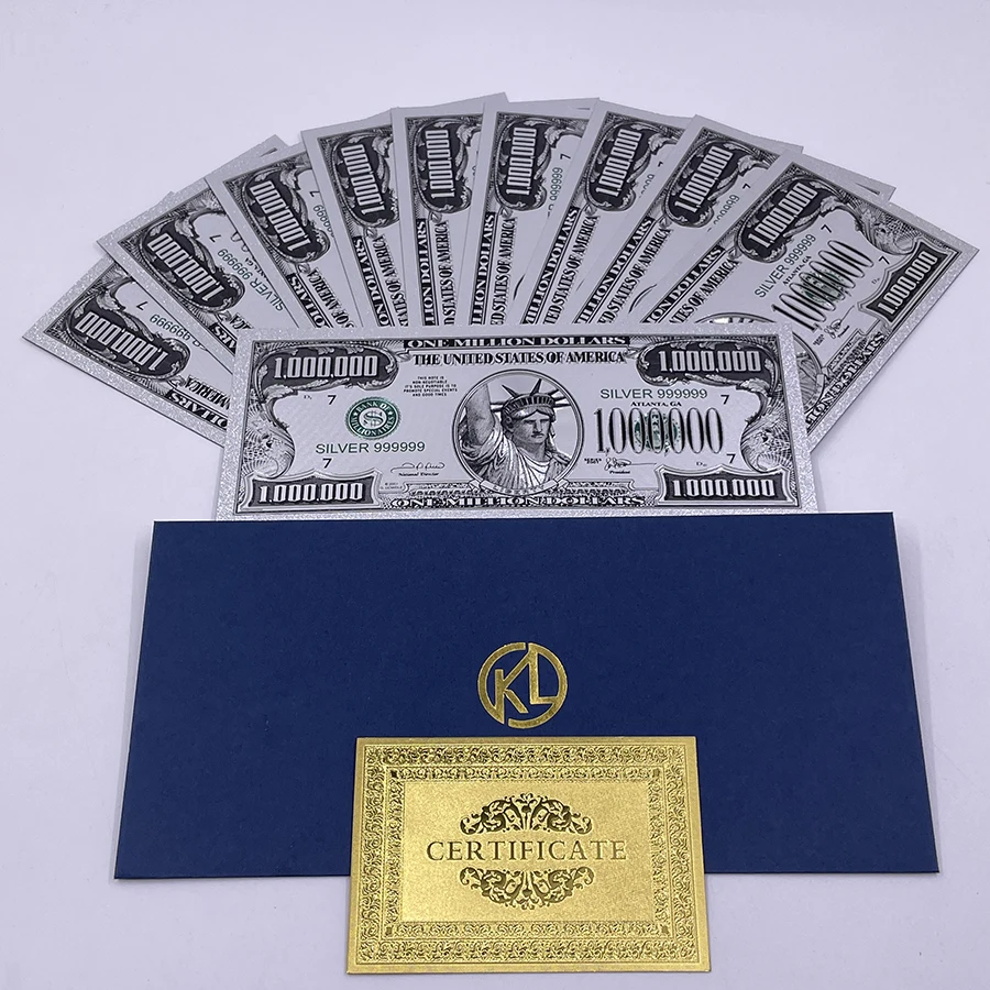 Nuova Banconota Americana $1000000 Dollari Banconota D'Argento Un Milione Di Soldi Per La Raccolta Di Carte Souvenir Statua Della Libertà
