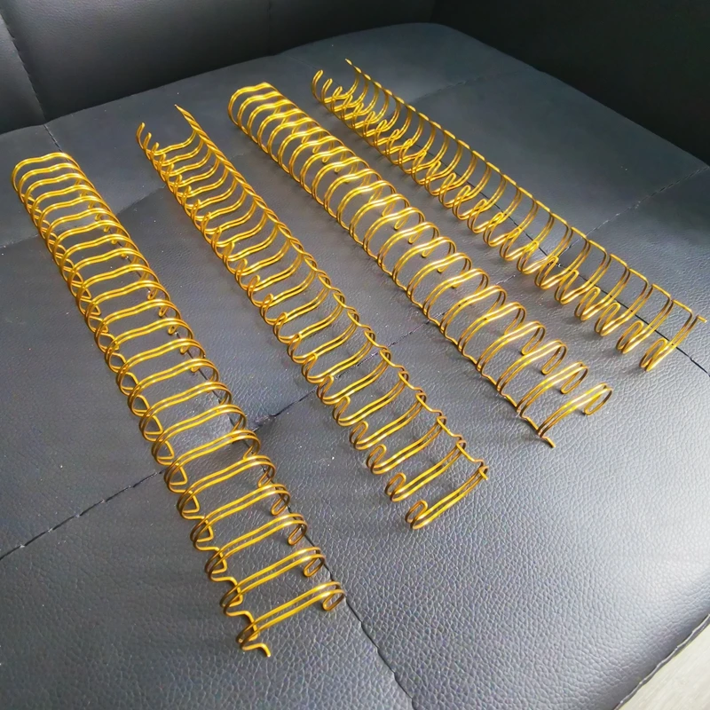 8PCS Gold Color A4 3:1/2:1 Pitch 1/4"-1-3/4"(6.4-44.4mm) OY Double Loop Wire Calendar Binding Comb Coil Wire Rings