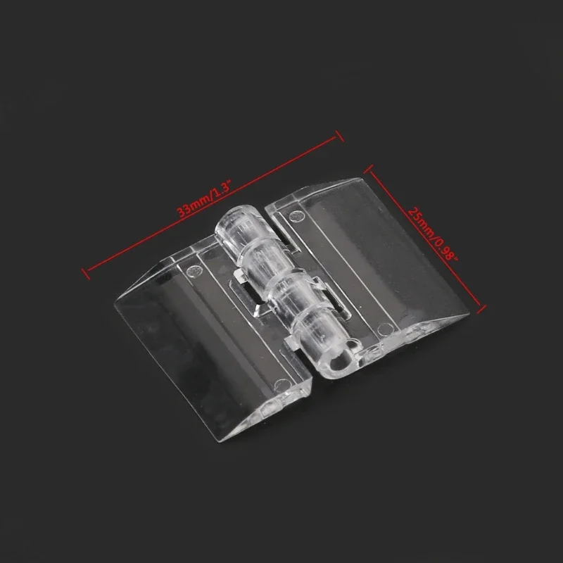 Transparent Plastic Folding Hinges Durable Clear Acrylic Hinge Tools Cabinet Hardware Furniture Cabinet Door Hinges 10Pcs
