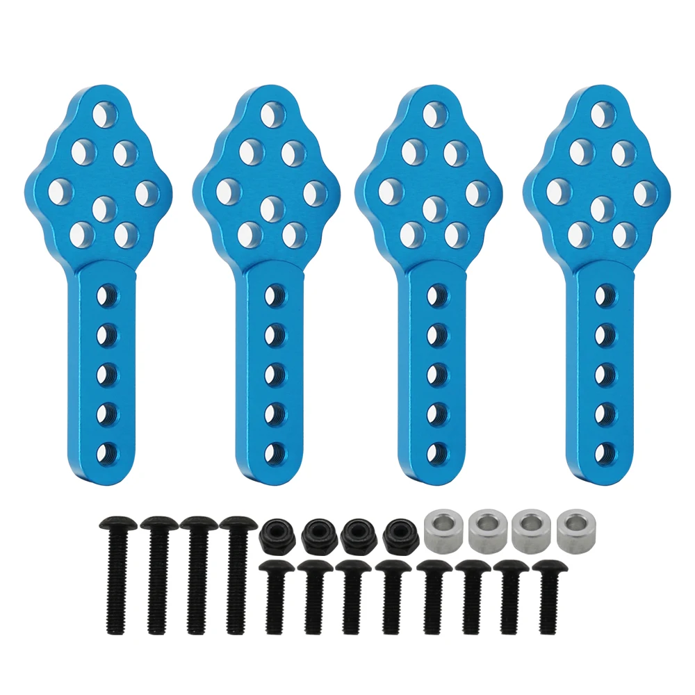4 Supporti Ammortizzatori In Metallo CNC Blu Per RC Crawler – Regolabili Per Axial SCX10, D90, TRX-4 - 4