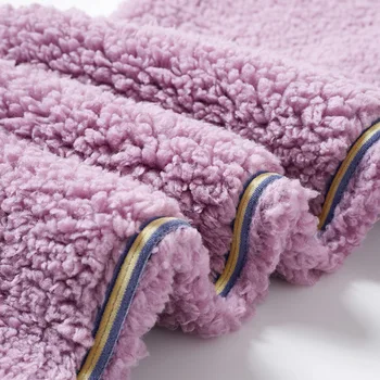 Thickened and Padded Warm Bottoms Winter Women's Outside Wear High-Waisted Peach Hip Solid Color Elastic Threaded Cotton Pants 3