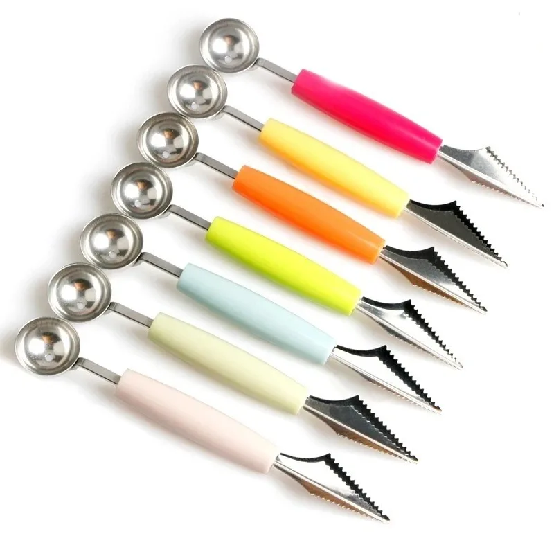 Creative Fruit Carving Knife Watermelon Baller Ice Cream Dig Ball Scoop Spoon Baller Diy Assorted Cold Dishes Tool 1PC melon baller melon scoop ice cream spoon
