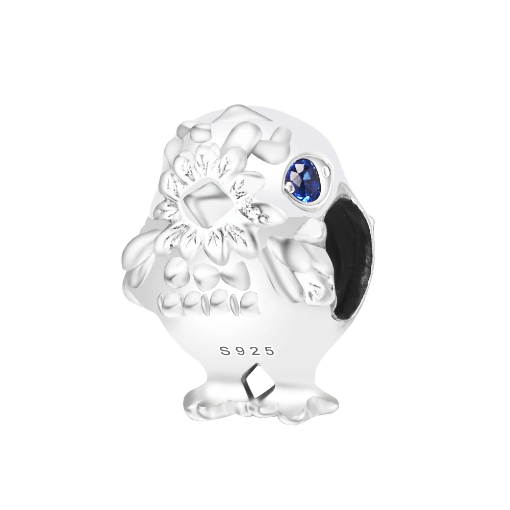 

2022 Spring Sparkling Cute Chick Charm Sterling Silver Beads For Jewelry Making Silver Bracelets Woman DIY Argent Accessories