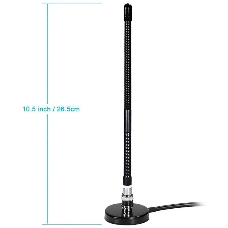 CB Aerial Antenna 27Mhz Soft Whip Magnetic Base BNC PL259 Connector for Cobra Midland Uniden Maxon