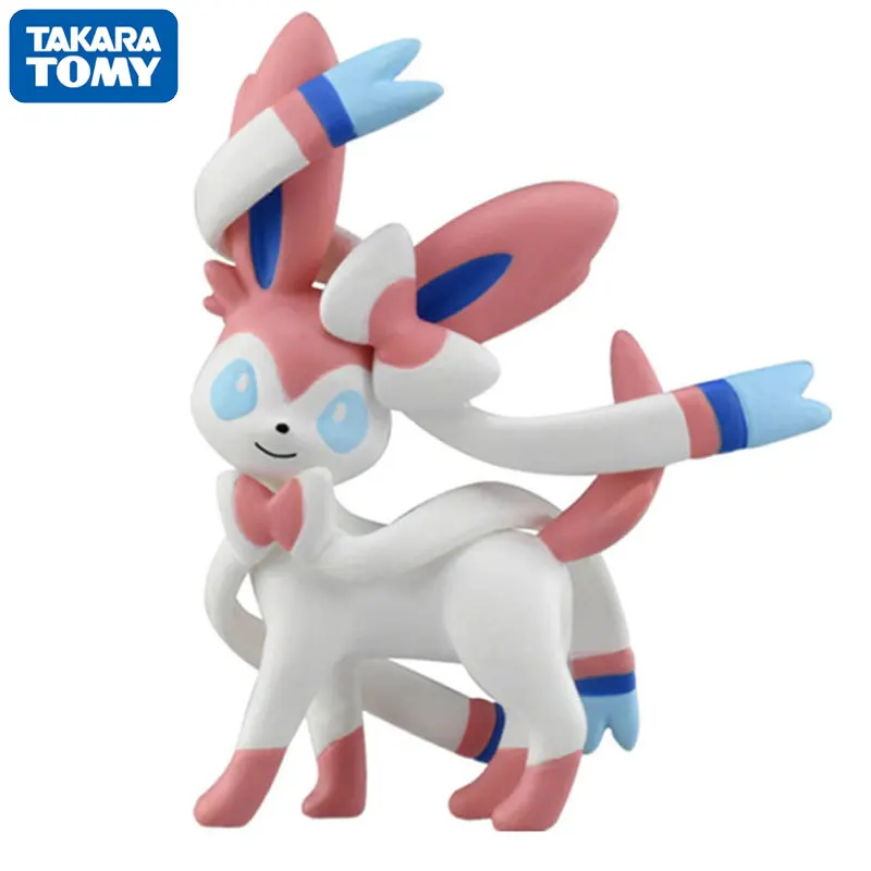 Кукла-Покемон-takara-tomy-sylveon-Оригинальные-фигурки-аниме-игрушки-для-детей-коллекционные-предметы