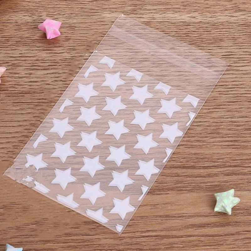 50Pcs/lot 8x10cm Golden Star Patten Self-Adhesive OPP Plastic Bags For Wedding Party DIY Gift Bag Jewelry Retail Packaging Bags 50pcs lot transparent laser fragment self adhesive bag plastic pouch for jewelry retail display packaging flash holographic bag