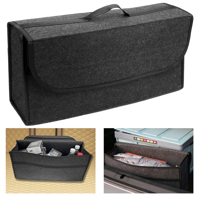 Organizador de maletero de coche, caja de almacenamiento de fieltro suave,  Gran compartimento antideslizante, bolsa de herramientas - AliExpress
