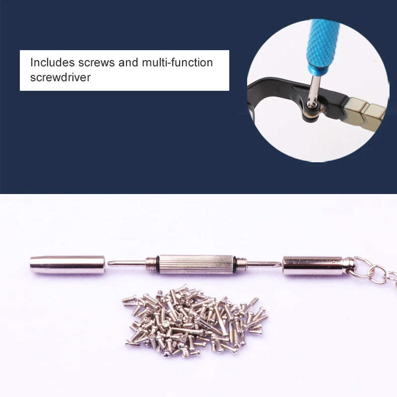 안경 선글라스용 나사/스크루드라이버/핀셋이 포함된 티타늄 개스킷 10개