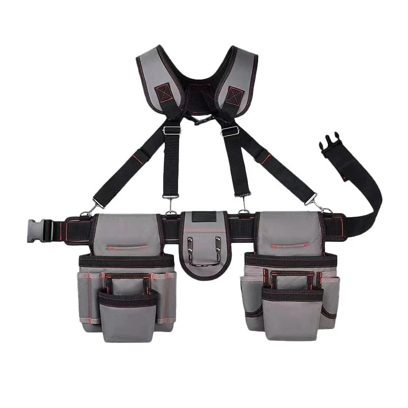 Multifunctional Electrician Tool Waist Bag with Shoulder Strap Wear Resistant Oxford Cloth Tool Pouch