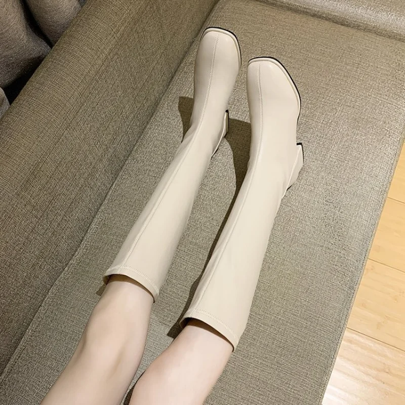 Boots Women Shoes Autumn Luxury Designer Boots-Women Round Toe Sexy Thigh High Heels High Sexy Fashion 2024 Ladies Low Mid Calf