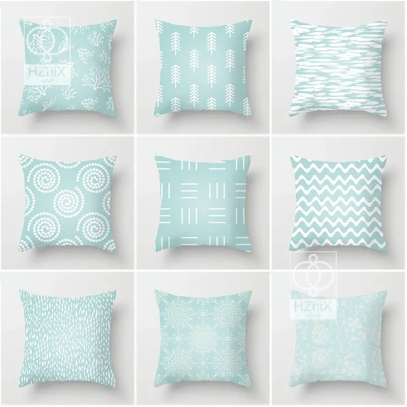 BohoMintGreenPillowcaseHomeDecorativeBodyPillowCoverforSofa4545cmModernGeometry