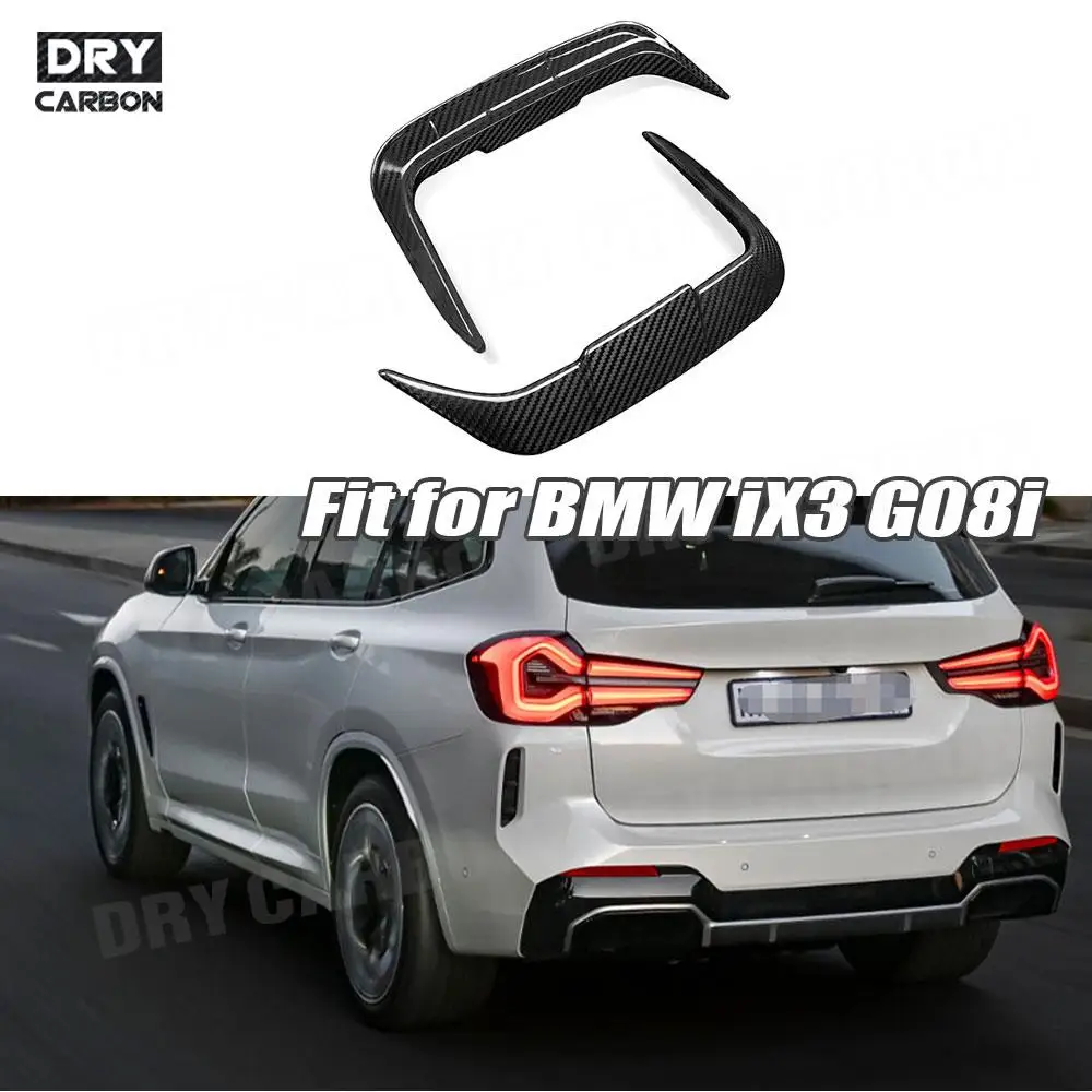 

Carbon Fiber Rear Bumper Side Fender Splitters Flaps Styling For BMW iX3 G08i 2022 FRP Black Bumper Car Body Kits Accessories