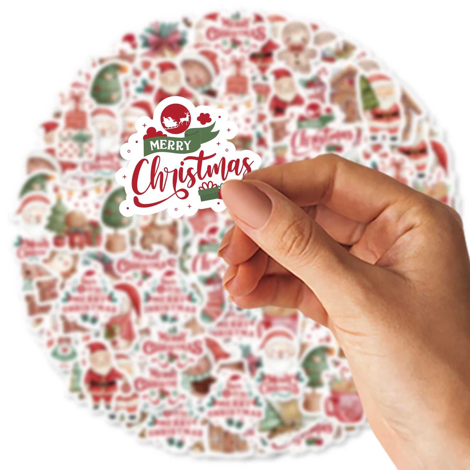 Cartoon stickers decorative stickers animal stickers graffiti stickers 46pcs Santa Elk Gift Christmas themed graffiti stickers Decorated notebook Water cup Suitcase Guitar Classic toy decals