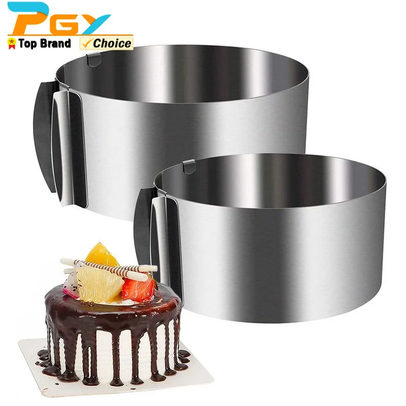 

Stainless Steel Adjustable Cake Ring 6 to 12 Inch Round Cake Mousse Mould Rings Bakeware Tools Cake Decorating Mold Baking Tools