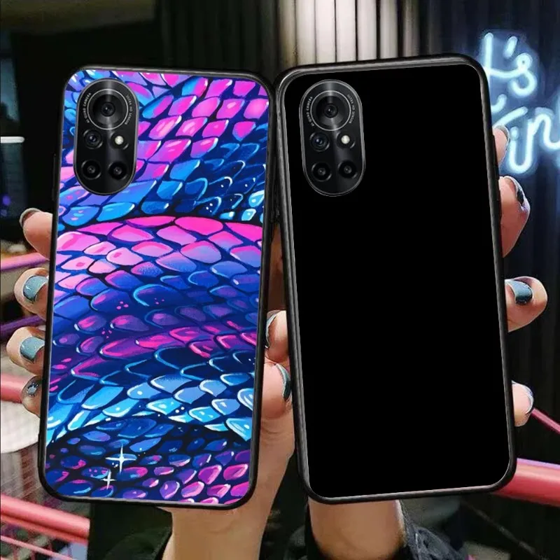 Custodia Per Telefono In Pelle Di Serpente Cobra Di Lusso Per Honor 70 50 20 7S X9 X8 X7 Magic 4 3 Pro Cover Morbida Nera Per Telefono