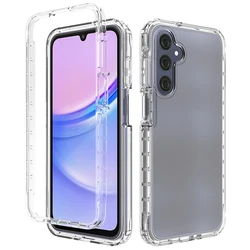 2 in 1 Transparent Armor Case - Durable Protective Back Cover for A14 4G or A14 5G (Transparent)
