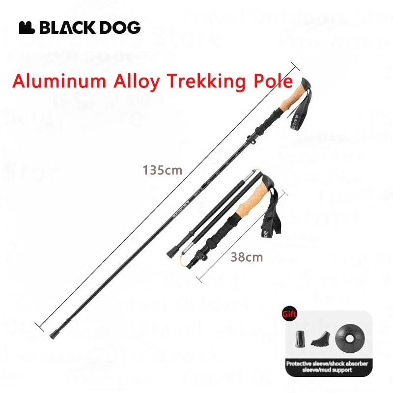 Naturehike BLACKDOG 3-Section Trekking Pole Aluminum Alloy Folding Teleskopic Light Professional Walking Hiking Climbing Stick