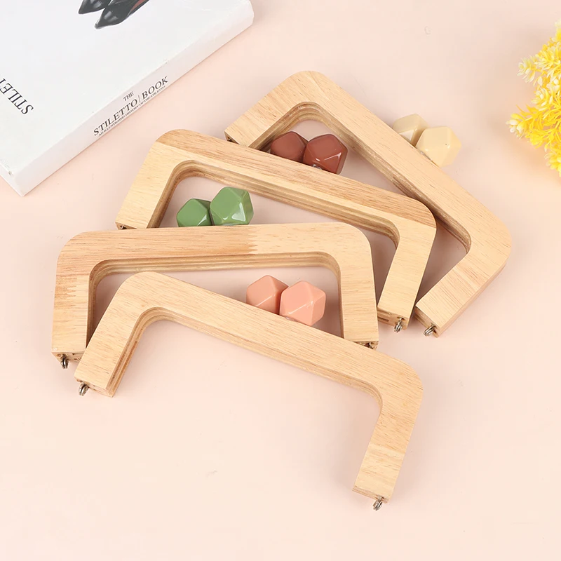 20Cm Nature With Candy Resin Big Ball Clasp Solid Wood Material Wooden Purse Frame Screws Inside Wood Bag Handle Frame Purse 1pc deepeel 9 20 5cm wooden bag closure handles solid wood metal screws diy kiss clasp purse frames handmade bags accessories