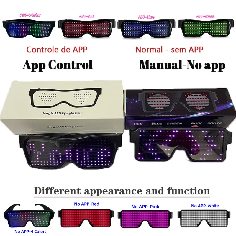 Occhiali LED Neon Per Feste - 12 Pezzi Multicolore | 3 Modalità Lampeggianti - Foto 1