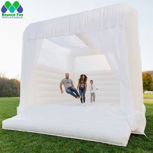 

Simplicity Outdoor White Wedding Inflatable Bounce House With Cover Commercial Moonwalk Bouncy Castle Tent For Kids Adults Party