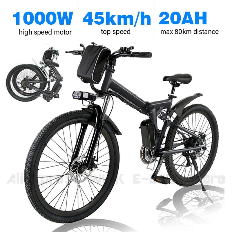 Electric Bike Adults 1000W Motor 48V 20Ah LithiumIon Battery Removable