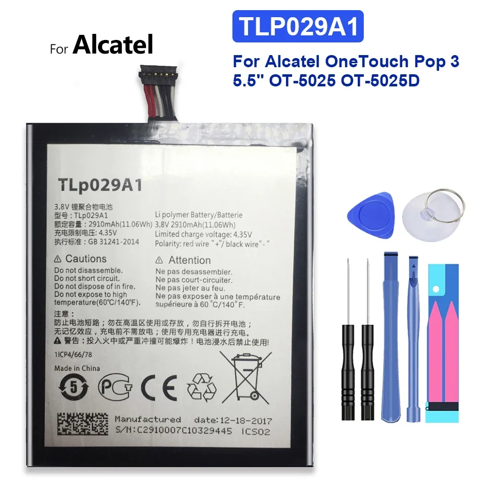 

2910mAh, TLp029A1, TLp029AJ, TLP029A2-S, Battery For Alcatel OneTouch Idol 3,Idol 3, OT-6045F, OT-6045Y, For TCL I806, AM-H200