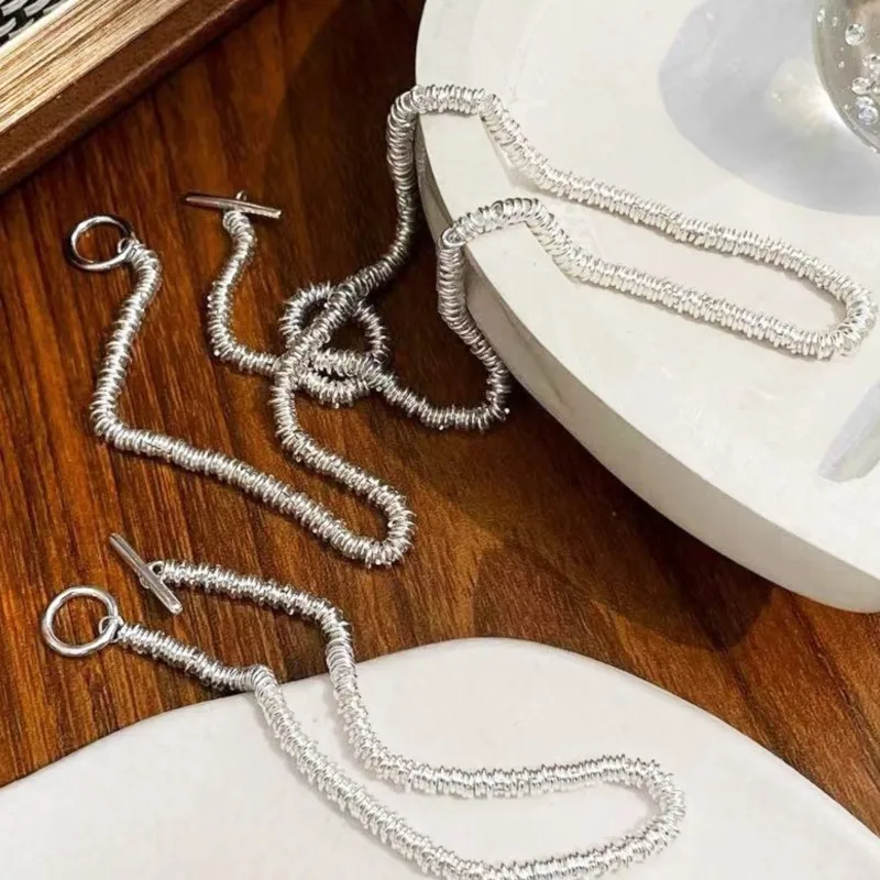 2024 New Trend Summer OT Buckle Thick Chain Jewelry Sets for Women Statement Necklace Bracelet Sexy Vocation Party Jewelry Gifts